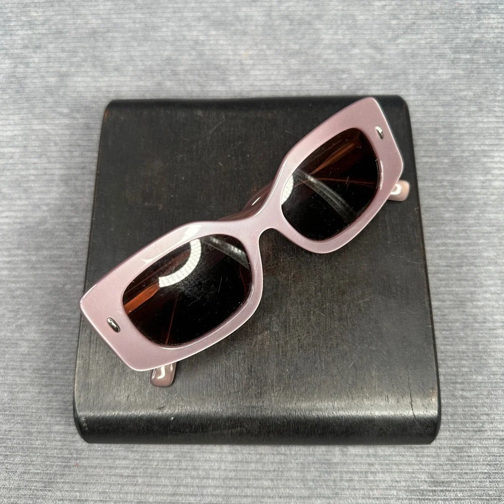 Tory Burch TY7202U Mauve Pink Rectangular Y2K Sunglasse Silver 1947/73 50-19-145
